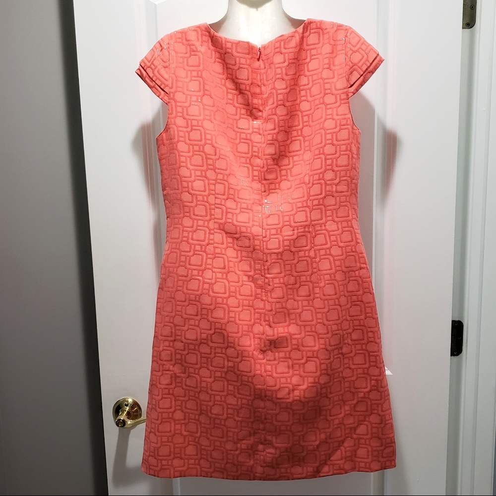 *SOLD* Tahari Arthur Levine Embossed Dress 10 - Picture 2 of 8